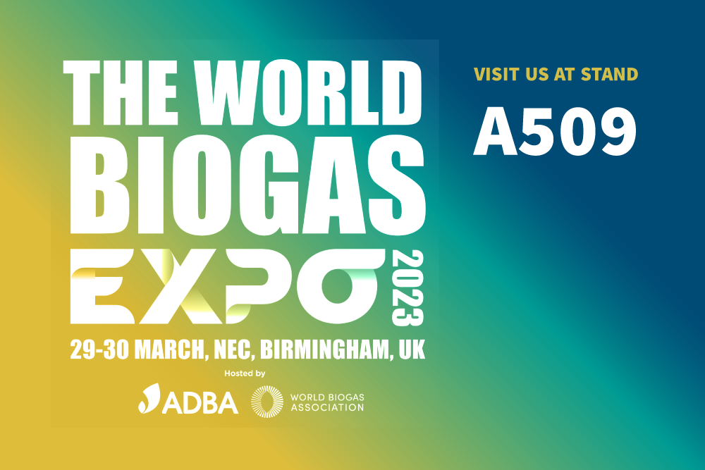 We’re delighted to be exhibiting at The World Biogas Expo 2023 (29- 30 March 2023)